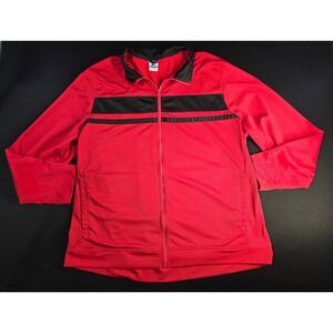 Starter Mens 2XL Red Black Full Zip Track Jacket RM164008 Athletic Sportswear